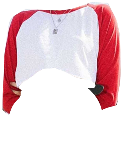 cropped top baseball top shirt red