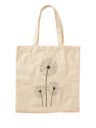 Cotton bag with dandelions