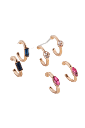 Olivia Stone Huggie Hoop Earring Set | Urban Outfitters