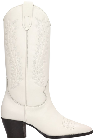 Paris Texas White Leather Texan Boots