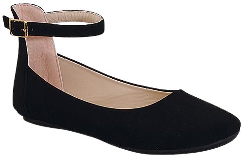 Belladia Black Bazar Ankle-Strap Ballet Flat
