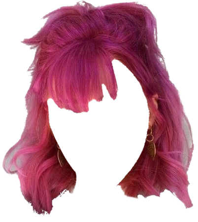Pink hair with bangs PNG