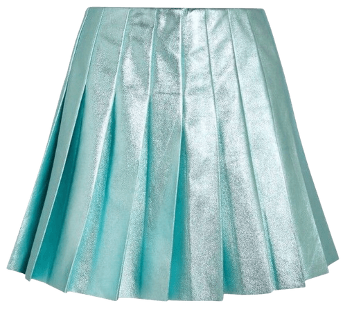 shimmer pleated skirt celeste aqua green blue
