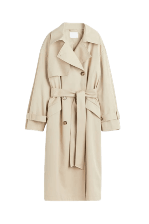 Cotton trenchcoat - Light beige - Ladies | H&M GB