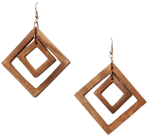 Wood Earrings in Brown | VENUS