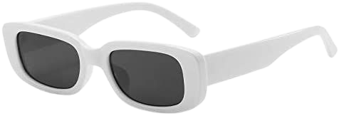 Amazon.com: Dollger Rectangle Sunglasses for Women Retro Fashion Sunglasses UV 400 Protection Square White Shades Frame : Clothing, Shoes & Jewelry
