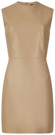 Crolenda PU Cut Out Dress Camel | French Connection US