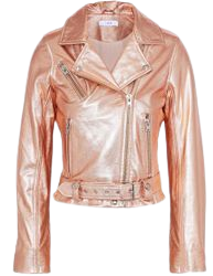 Lyst - IRO Brooklyn Rose Gold Leather Moto Jacket in Metallic