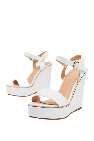On Crocy Road Faux Leather Wedges | Nasty Gal