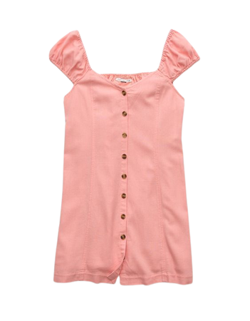 AE Puff Sleeve Button-Up Mini Dress