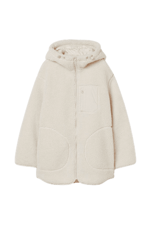 Hooded Faux Shearling Jacket - Light beige - Ladies | H&M US
