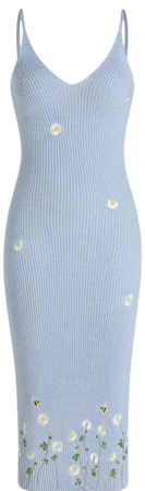 Blue Daisy Knit Dress