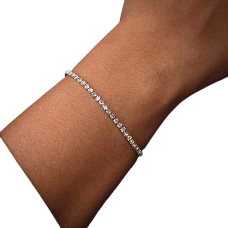 Micro Tennis Bracelet in White Gold – The GLD Shop