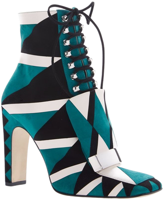 Lace Up Graphic Booties