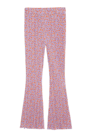 Lilac floral pleated trousers - Rose pattern - Monki WW