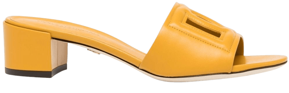 Dolce & Gabbana logo-plaque block-heel Sandals - Farfetch