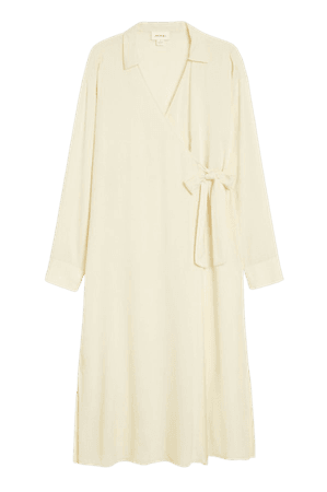 Wrap midi dress - Pastel yellow - Midi dresses - Monki WW