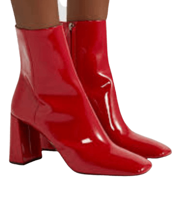 red ankle boots