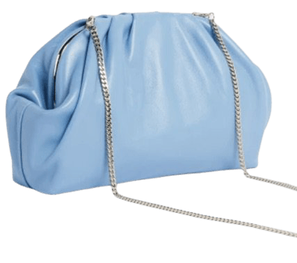 blue chain bag
