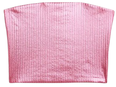 Ribbed tube top - Shiny pink - Monki WW