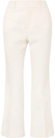 Linen-blend Flared Pants - White