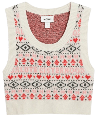 Knit vest - Festive print - Knitted tops - Monki WW