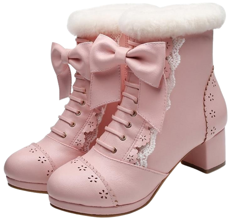 High Heeled Bow Lace Boots Lolita Shoes [3 Colors] #JU2219 – Juku Store