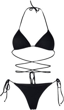 Reina Olga strap-detail bikini black MIAMISETPRINT - Farfetch