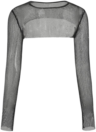 Mesh Hollow Out Long Sleeve Shrug - Cider