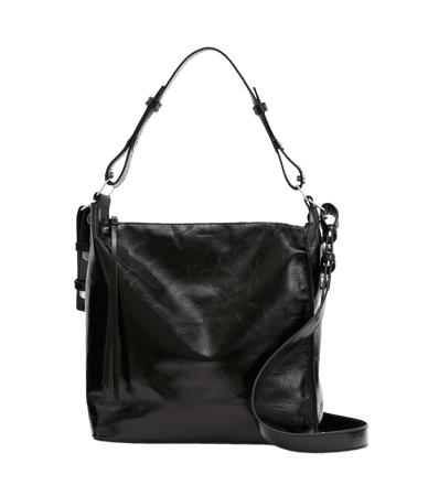 ALLSAINTS US: Womens Kita Leather Crossbody Bag (black_shine)