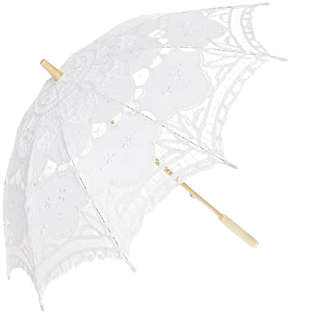 Amazon.com | Leisureland Vintage Victorian Lace Parasol Umbrella White | Umbrellas