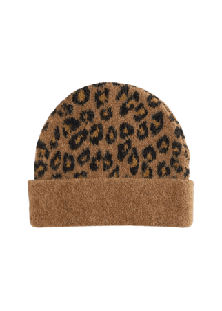 Fuzzy Leopard Beanie Hat - Leopard - Beanies - & Other Stories