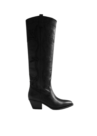 Cowboy leather boots - Women | Mango USA