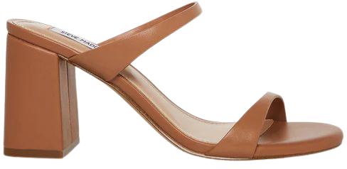 BRIDGETTE Tan Leather Mule Block Heel | Women's Heels – Steve Madden