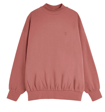 Pink high neck oversized sweatshirt | River Island