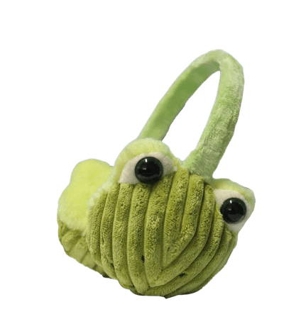 Green Plush Frog Ear Muffs