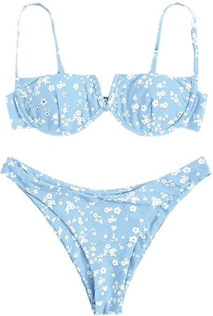 .com .com: SOLY HUX Women's Spaghetti Strap Floral Print Bikini  Bathing Suits 2 Piece Swimsuits Blue S : Clothing, Shoes & Jewelry