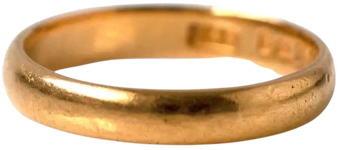 Vintage 1951 22ct Gold Wedding Band Ring For Sale at 1stDibs | 22k gold wedding band