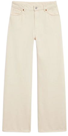 Yoko high waist wide off-white jeans - Off-white - Monki WW