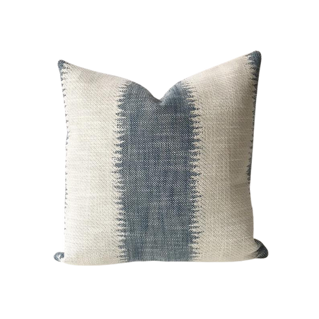 Navy indigo blue ikat striped boho Decorative Pillow Cover | Etsy