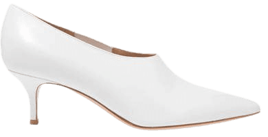 55 Leather Pumps - White