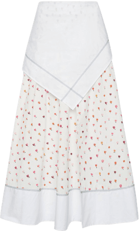 Tulip-Printed Cotton Poplin Midi Skirt By Rosie Assoulin | Moda Operandi