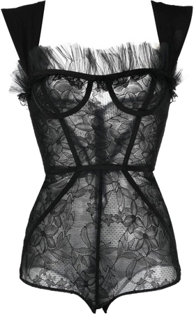 Farfetch Giambattista Valli floral-lace Corset Bodysuit - Farfetch