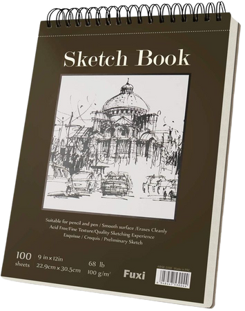 Amazon.com: 9 x 12 inches Sketch Book, Top Spiral Bound Sketch Pad, 1 Pack 100-Sheets (68lb/100gsm), Acid Free Art Sketchbook Artistic Drawing Painting Writing Paper for Kids Adults Beginners Artists : Arts, Crafts & Sewing