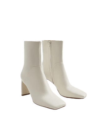 Squared toe leather ankle boots - Women | Mango USA