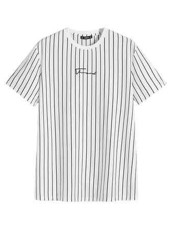 Men Letter Graphic Striped Tee | SHEIN USA