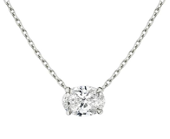Oval floating diamond necklace Vrai