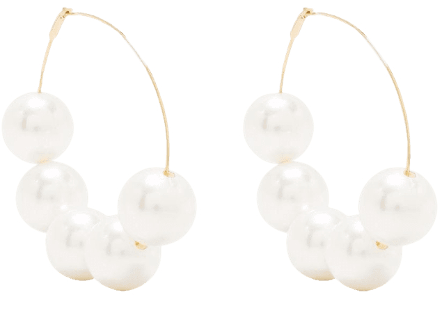 Jil Sander pearl-embellished Hoop Earrings - Farfetch