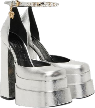 Versace platform shoes silver