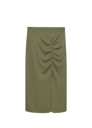 Ruched detail skirt - Women | Mango USA